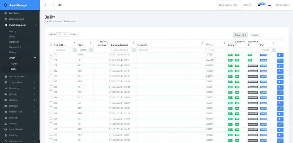 asset manager goldman systems dashboard